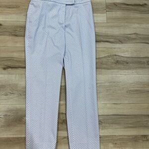 Peserico Women's White and Blue Patterned Trousers